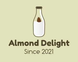 Almond Milk Bottle logo design