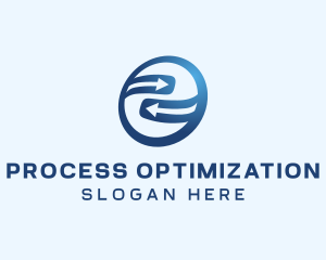 Blue Circle Cycle Arrow Direction logo