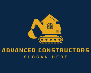 Excavator Home Construction logo design