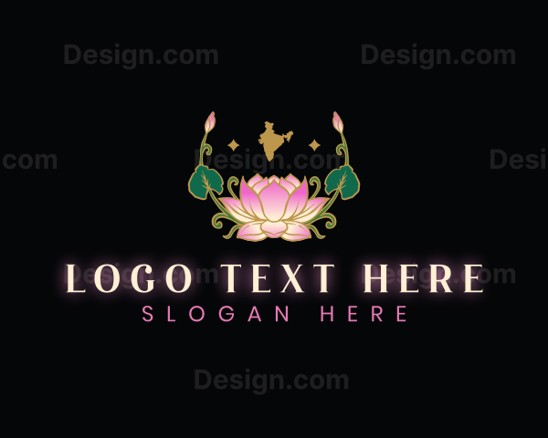 India Lotus Flower Logo