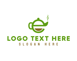 Tea Teapot Letter E Logo