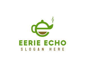 Tea Teapot Letter E logo design