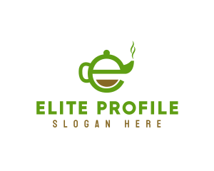 Tea Teapot Letter E logo design