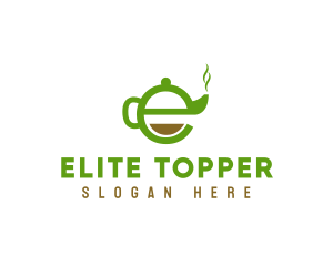 Tea Teapot Letter E logo design