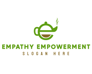 Tea Teapot Letter E logo design