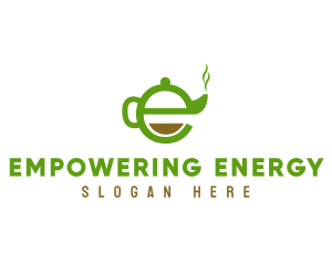 Tea Teapot Letter E logo design