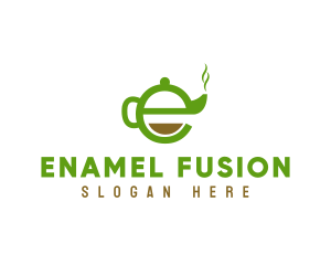 Tea Teapot Letter E logo design