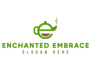 Tea Teapot Letter E logo design