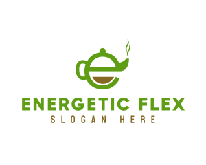 Tea Teapot Letter E logo design