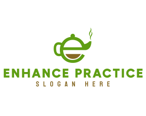 Tea Teapot Letter E logo design