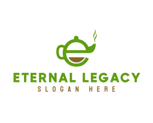 Tea Teapot Letter E logo design