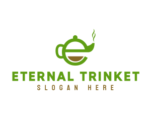 Tea Teapot Letter E logo design