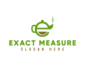 Tea Teapot Letter E logo design