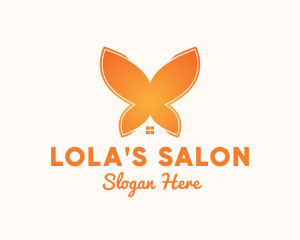 Gradient Butterfly House logo design