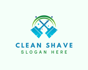 Housekeeper Broom Cleaning logo design