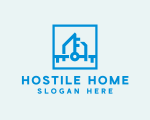 Home Key  Lock logo design