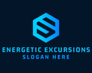 Techno Hexagon Letter S logo design