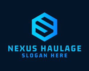 Techno Hexagon Letter S logo design