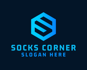 Techno Hexagon Letter S logo