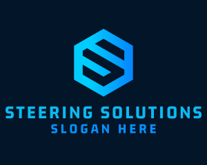 Techno Hexagon Letter S logo design