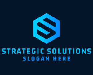 Techno Hexagon Letter S logo design