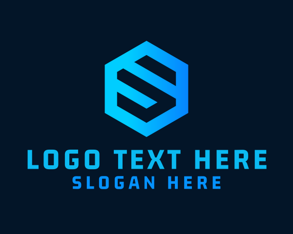 Techno Hexagon Letter S logo