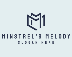 Minimalist Geometric Letter M logo design