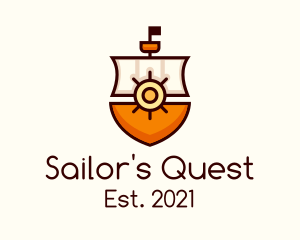 Cute Sailor Ship logo design