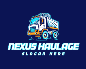 Electric Blue Dump Truck logo design