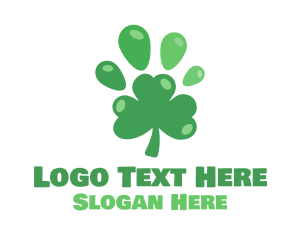 Paw Clover Leaf logo