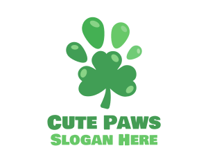 Paw Clover Leaf logo design