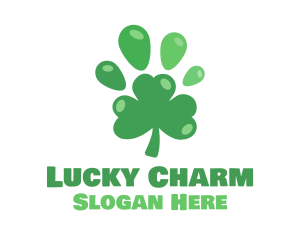 Paw Clover Leaf logo design