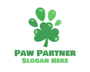 Paw Clover Leaf logo design