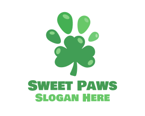 Paw Clover Leaf logo design