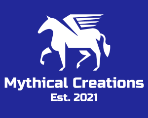 Abstract Pegasus Horse logo design