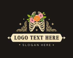 Floral Skeleton Ribcage logo