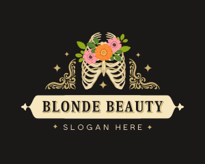 Floral Skeleton Ribcage logo design