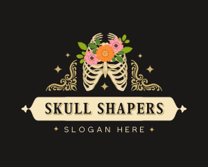 Floral Skeleton Ribcage logo