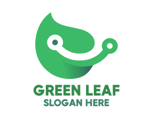Green Leaf Circuit logo design