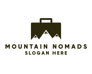 Travel Suitcase Mountain  logo design