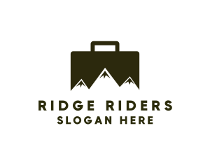 Travel Suitcase Mountain  logo design