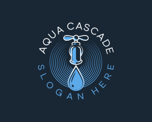 Faucet Water Droplet logo design