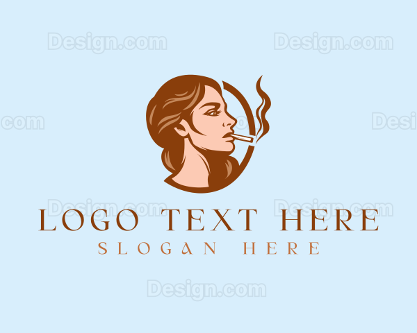 Beautiful Smoking Lady Logo