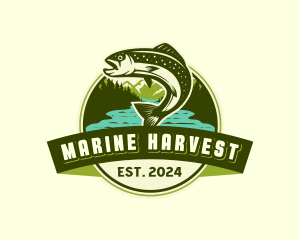 Marine Seafood Fishing logo design