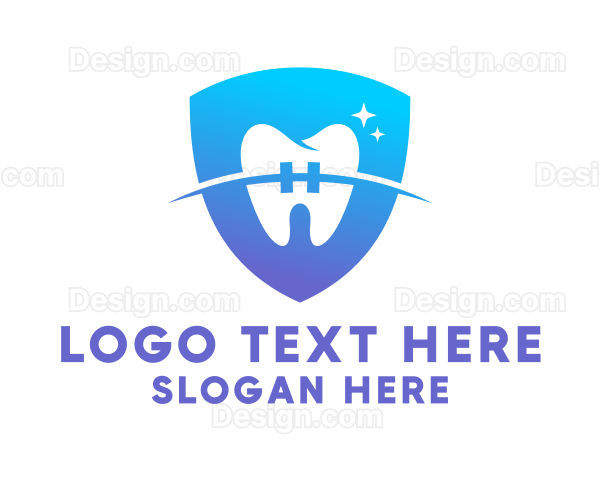 Orthodontist Dental Clinic Shield Logo