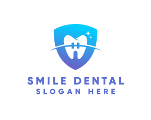 Orthodontist Dental Clinic Shield logo design