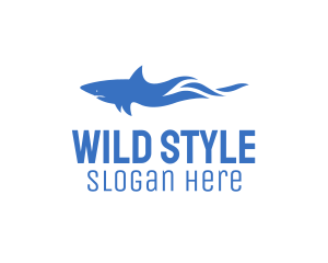 Blue Wild Shark logo design