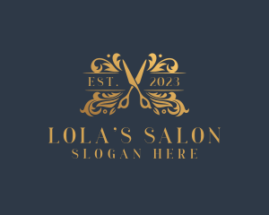 Luxury Salon Scissors logo design