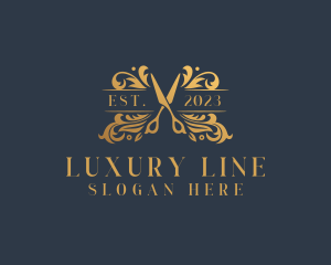 Luxury Salon Scissors logo design