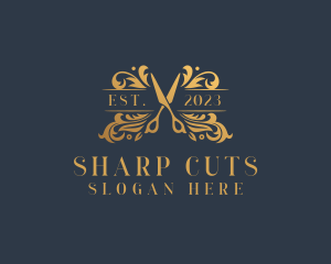 Luxury Salon Scissors logo design